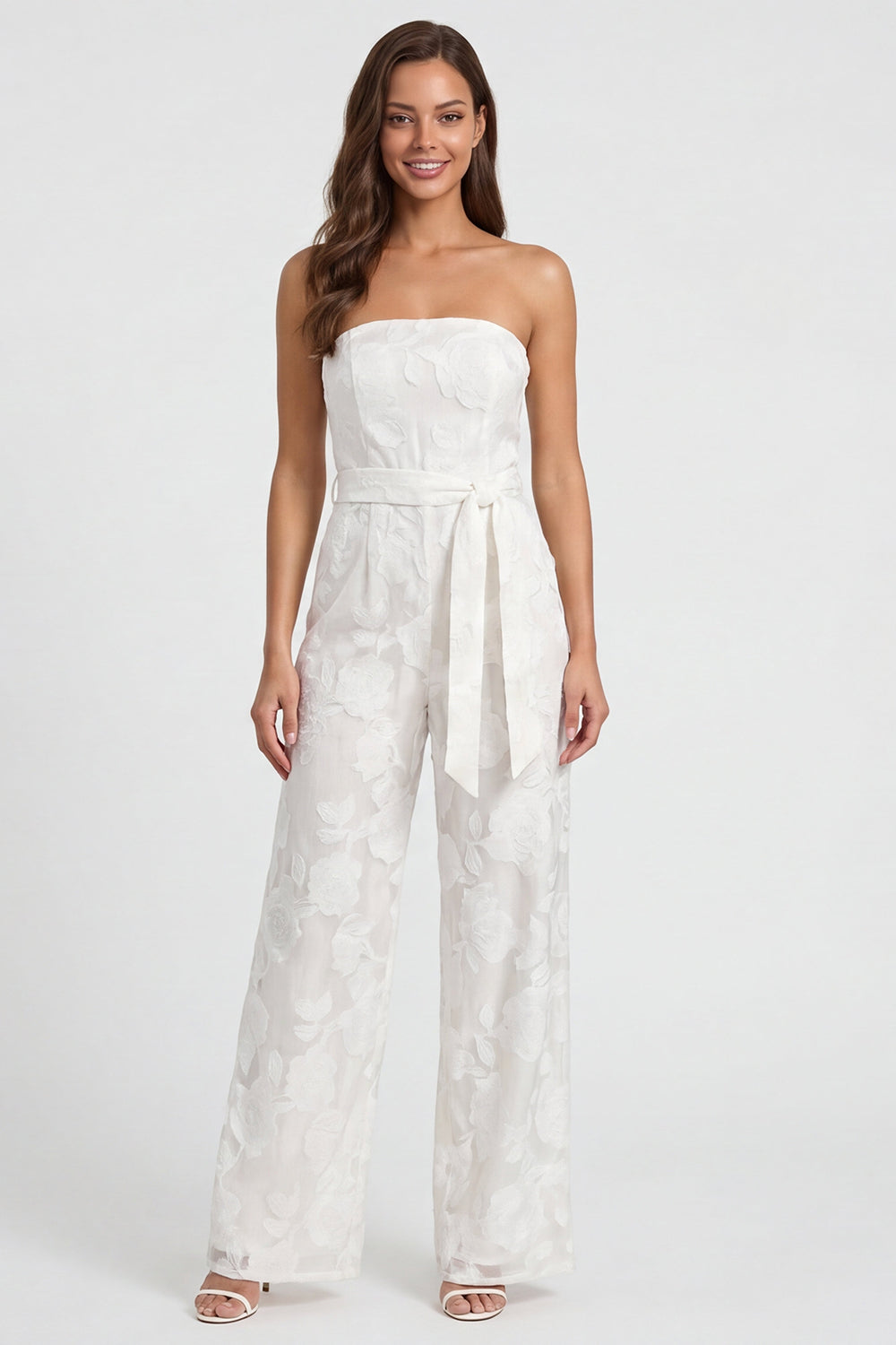 Notched Lapel 2 Piece Floral Ivory Women's Suits